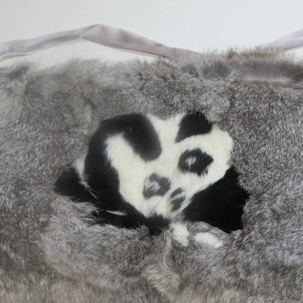 Genuine  Fur exclusive Hand Made Panda Bag Rare Piece